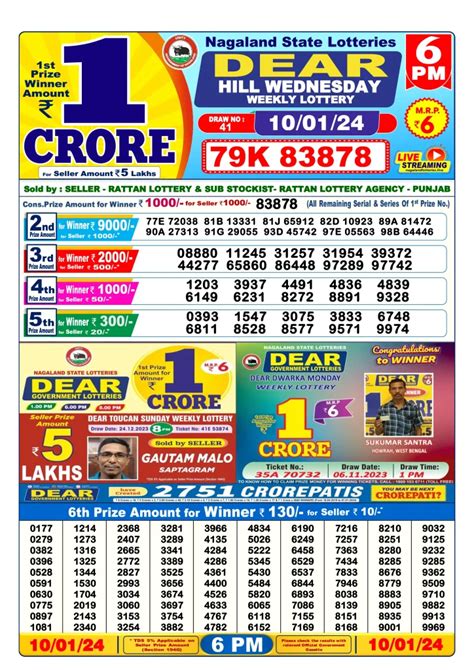 10 tarike dear lottery result|Lottery Sambad Today Result 1 PM 6 PM 8 PM .